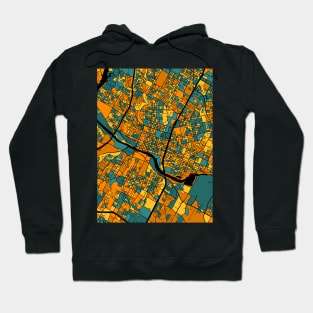 Austin Map Pattern in Orange & Teal Hoodie